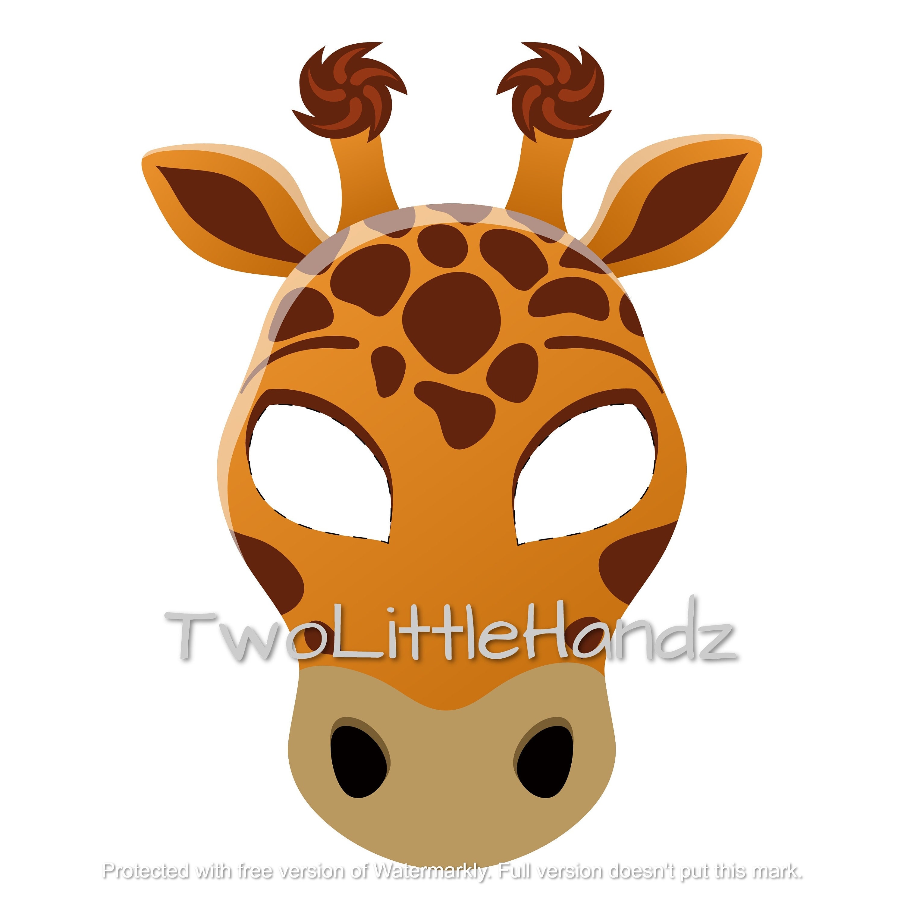 Giraffe Printable Mask Animal Masks for Kids Party Printable Coloring