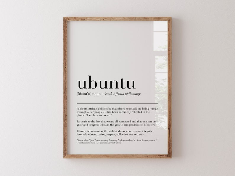 ubuntu definition, etymological dictionary art print reflections, philosophy poster, inspirational, new chapter new home wall printable image 1