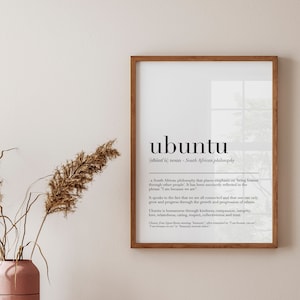 ubuntu definition, etymological dictionary art print reflections, philosophy poster, inspirational, new chapter new home wall printable image 3