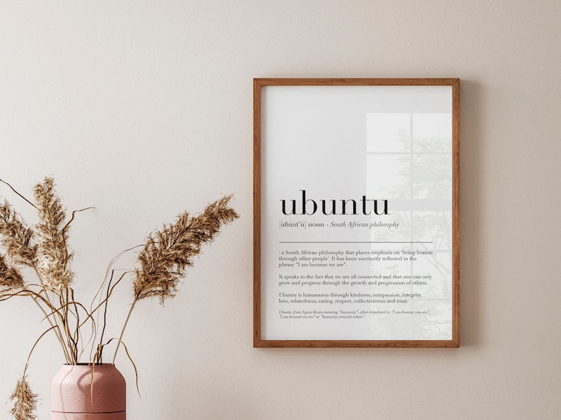 ubuntu definition, etymological dictionary art print reflections, philosophy poster, inspirational, new chapter new home wall printable image 3