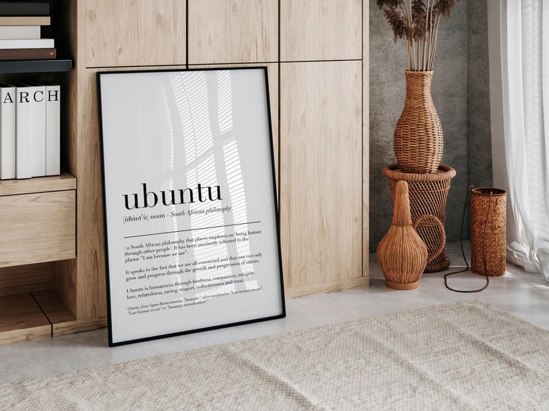 ubuntu definition, etymological dictionary art print reflections, philosophy poster, inspirational, new chapter new home wall printable image 2