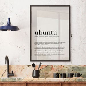 ubuntu definition, etymological dictionary art print reflections, philosophy poster, inspirational, new chapter new home wall printable image 6