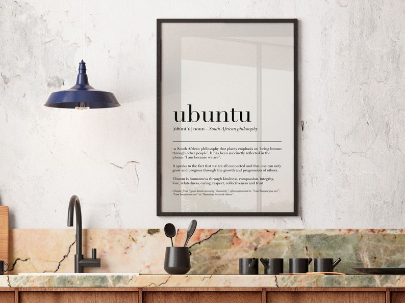 ubuntu definition, etymological dictionary art print reflections, philosophy poster, inspirational, new chapter new home wall printable image 6