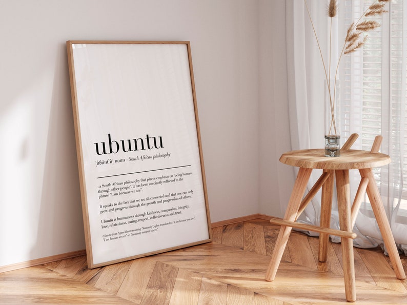 ubuntu definition, etymological dictionary art print reflections, philosophy poster, inspirational, new chapter new home wall printable image 5