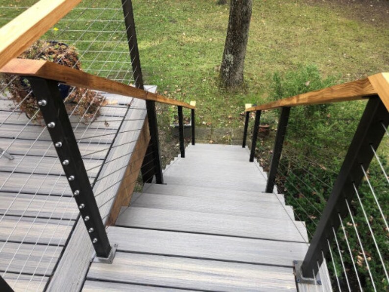 Cable Railing Posts 2 square Predrilled Metal Etsy