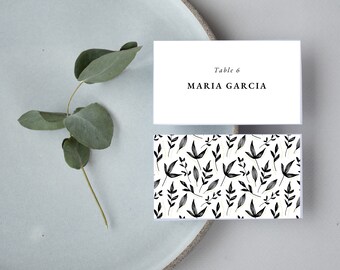 Plantilla minimalista para tarjetas de mesa de boda - Diseño DIY en Canva (Descarga instantánea imprimible)