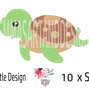 Turtle Machine Embroidery Design, Cute Turtle Embroidery Designs, Turtle Embroidery Pattern, Embroidery Files, Cute Turtle Pattern, 10 Sizes