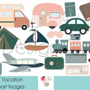 Caravan Digital Stamps, Summer PNG Clipart, Vacation Clipart Image’s, Digital Clipart, Camp,  RV Clipart, Vacation Graphics, Holiday Clipart
