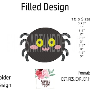 Spider Embroidery Design, Halloween Machine Embroidery, Halloween Spider Machine Embroidery, Spooky Machine Embroidery, Insect Bug 10 Sizes