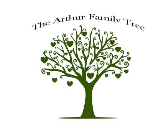 Hearts Family Tree SVG JPG Pdf PNG Template. Print at Home. - Etsy UK