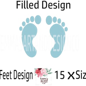 Baby Feet Machine Embroidery Design, Machine Embroidery Baby Feet Design, Babies Feet Design, Baby Footprint Design, 15xSizes, Footprint
