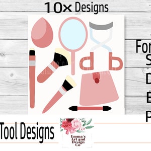 Makeup Svg Design, Makeup Brushes svg, Eyelash Curler Svg, Files For Cricut, Svg Files For Cricut, Clipart,  Card Making Svg, Cosmetics SVG