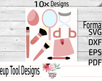 Makeup Svg Design, Makeup Brushes svg, Eyelash Curler Svg, Files For Cricut, Svg Files For Cricut, Clipart,  Card Making Svg, Cosmetics SVG