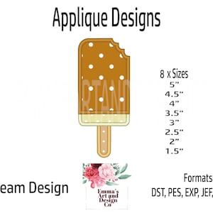 Ice Cream Embroidery Design, Cone Machine Embroidery, Ice Cream Cone Machine Embroidery, BBQ Machine Embroidery, Ice Cream Applique 8 Sizes