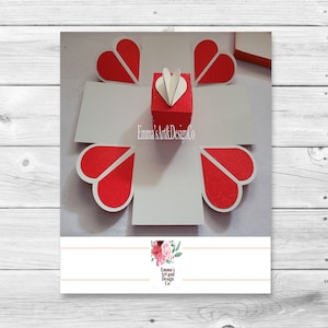 Caja explosiva SVG, Archivo Cricut explosivo, Día de San Valentín, Tarjeta emergente, Archivo de corte SVG, Archivo para Cricut, Plantilla de tarjeta, Caja de regalo SVGSvg