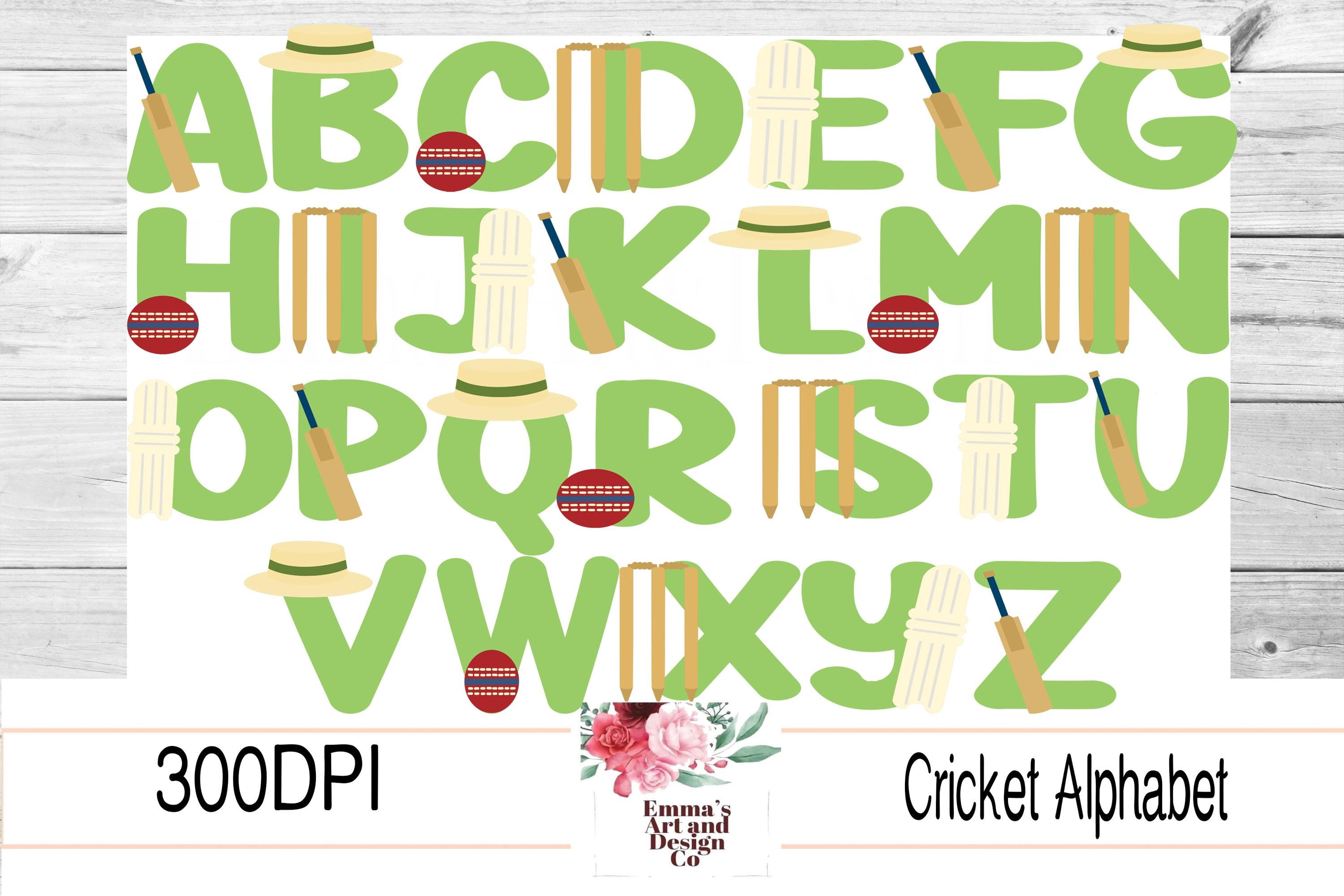Cricket Alphabet Set, Sport Letters, SVG Cricket Alphabet, Vector ...