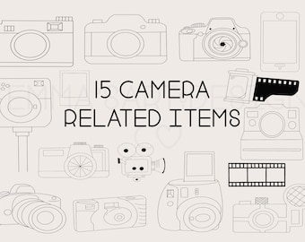 15 Camera  Procreate Stamps, Procreate Brushes, Procreate Brush Set, Brushes for IPad, Stamp Bundle Set, Procreate Palette, Procreate Stamps