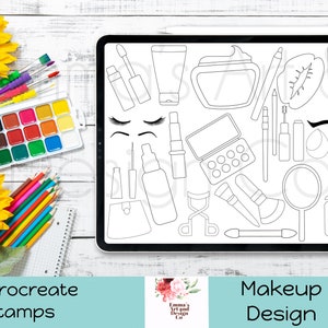 Timbro per trucco Procreate, Pennello per trucco Procreate, Pennelli per iPad, Timbri per iPad, Procreate IPad, Tavolozza colori gratuita, Set timbri per trucco