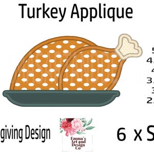 Thanksgiving Turkey Embroidery Designs, Turkey Embroidery File, Machine Embroidery, Christmas Turkey Embroidery, Bird Embroidery 6 x Sizes