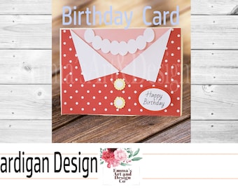 Happy Birthday Card SVG,  Birthday svg, Happy Birthday svg, Birthday Card svg, Birthday Cut File, Birthday Card for Cricut Svg, Cardigan SVG