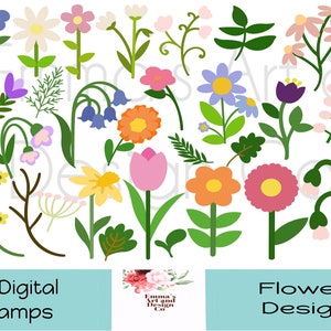Flower Digital Stamps, Flower PNG Clipart, Floral Clipart Image’s, Digital Clipart, Flower Illustration, Mothers Day Clipart, Floral Design