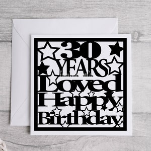 Happy Birthday 30th Card SVG, Happy 30th Birthday svg, Happy Birthday svg, Birthday Card svg, Birthday Cut File, Birthday Card for CricutSvg
