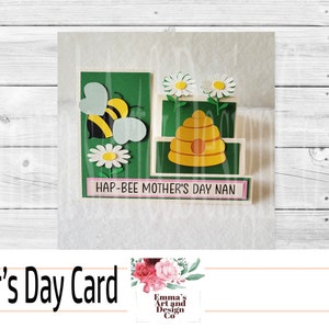 Fichier Svg fête des mères, fichier coupe Svg 3D fête des mères, étape carte, fichier SVG pour Cricut, carte Svg 3D fête des mères, modèle de carte, grand-mère et nounou