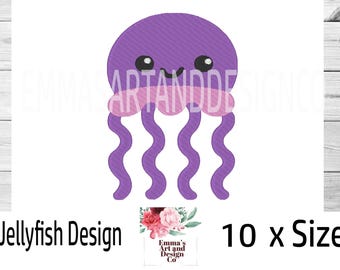 Jellyfish Machine Embroidery Design, Cute Jellyfish Embroidery Designs, Embroidery Pattern, Embroidery File, Cute Jellyfish Pattern 10 Sizes