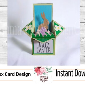 Modèle de carte SVG Joyeuses Pâques, fichier Pâques pour Cricut, modèle SVG Joyeuses Pâques, fichier de coupe religieux, SVG, lapin de Pâques, carte boîte pop-up