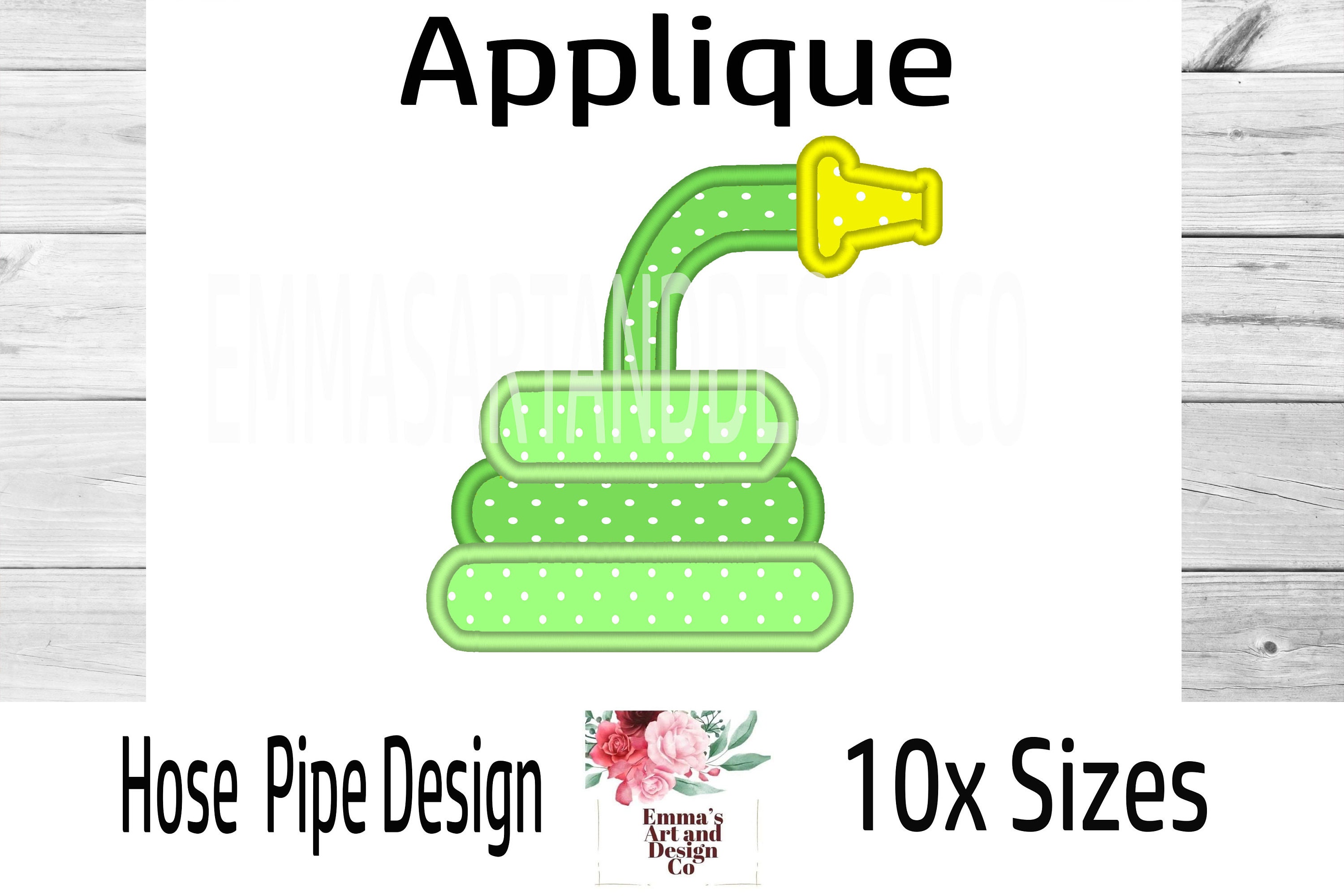 Tuyau d'arrosage motif de broderie Machine, tuyau d'arrosage machine, motif de broderie de tuyau d'arrosage, 10 x tailles, applique de tuyau d'arrosag