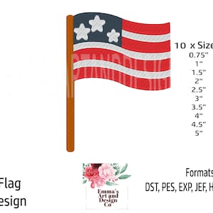 4th of July Embroidery Design, American Flag Machine Embroidery, USA Flag Machine Embroidery, Independence Day Machine Embroidery 10 Sizes