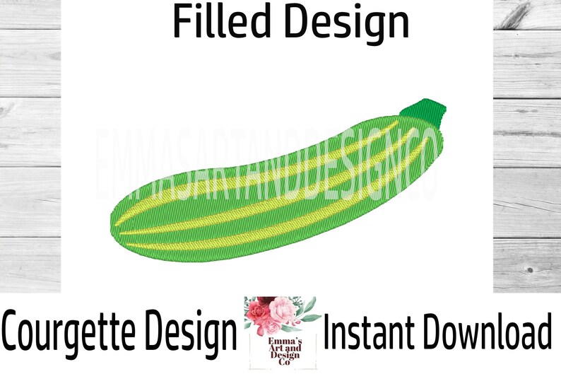 Single Courgette Courgette Machine Embroidery Design, Machine Embroidery Courgette ...