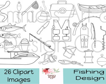 Vissen digitale stempel, vissen stempel, vissen beelden bundel, vissen kleurplaten, PNGs illustraties, digitaal bestand, vissen clipart, vis
