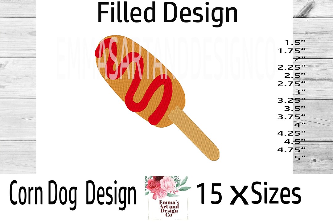 Corn Dog Machine Embroidery Design, Corn Dog Embroidery Design, Fast