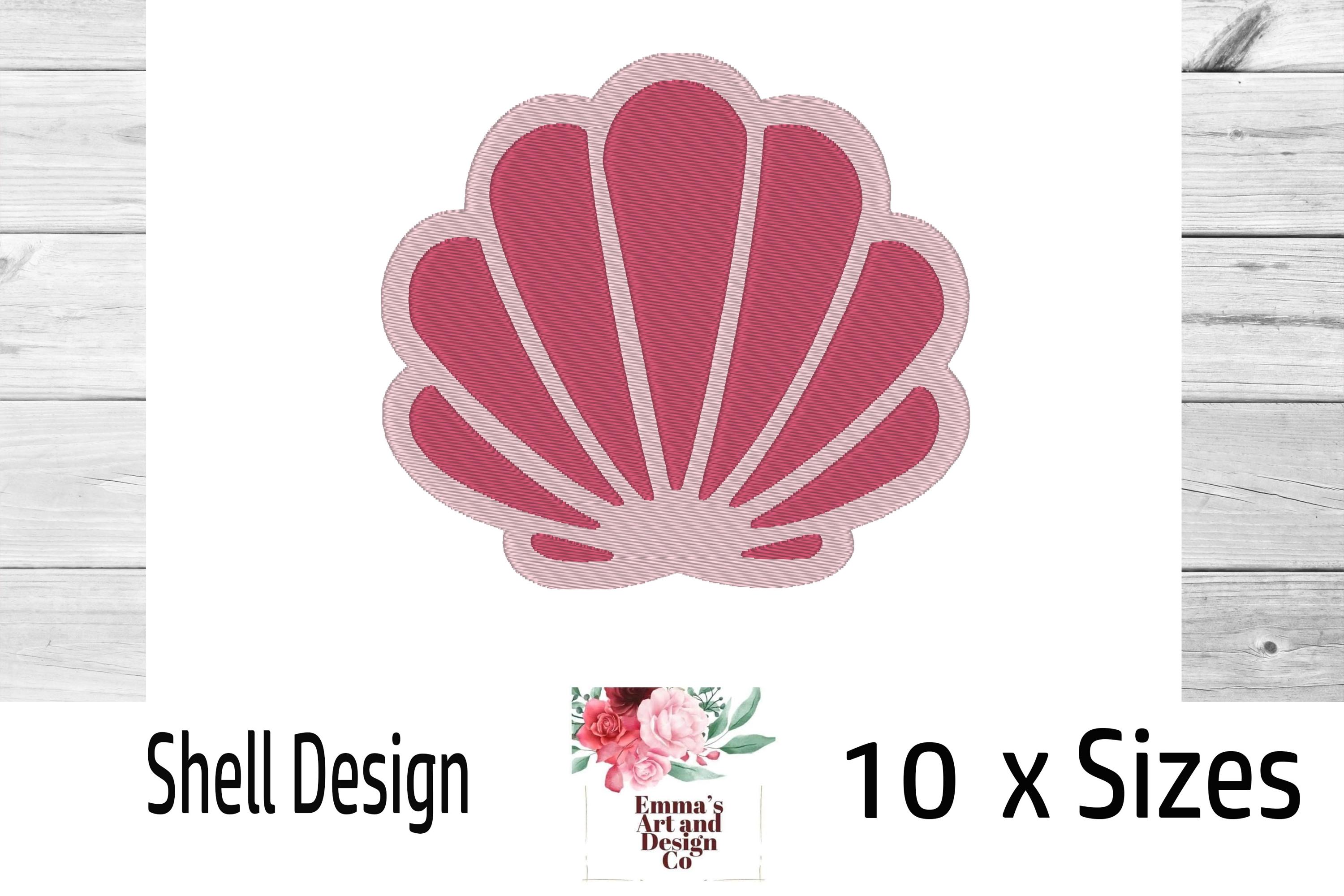 Shell Machine Embroidery Design, Cute Shell Embroidery Designs, Shell ...