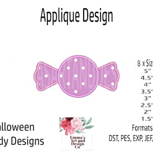 Toffee Embroidery Design, Halloween Machine Embroidery, Halloween Candy Machine Embroidery, Spooky Embroidery, Halloween Sweets 8 Sizes