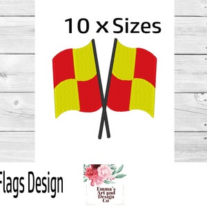 Voetbalmachine borduurwerk ontwerp, voetbal ontwerp, Footie Machine borduurwerk downloaden, voetbal borduurwerk, buitenspel vlag ontwerp, 10 x maten