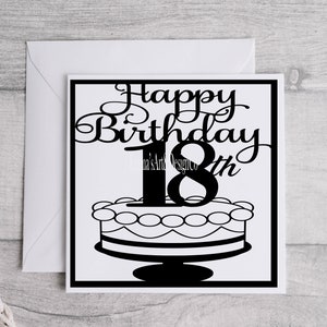 Happy Birthday Card SVG, Happy 18e verjaardag SVG, Teenage Happy Birthday SVG Verjaardagskaart SVG, Verjaardag gesneden bestand, Instant Download, Clipart