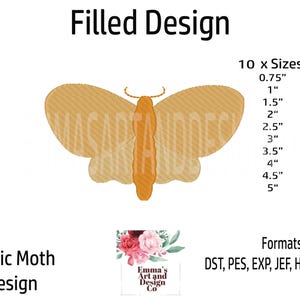 Moth Embroidery Design, Halloween Machine Embroidery, Mystic Machine Embroidery, Insect Machine Embroidery, Dark Magic Design 10 Sizes