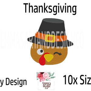 Turkey Machine Embroidery Design, Fall Machine Embroidery Design, Thanksgiving Turkey Design, Thanksgiving Design, 10xSizes, Pilgrim Turkey