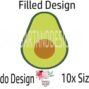 Avocado Maschinenstickerei, Avocadostickerei, Avocadostickerei, Avocadostickerei, 10xGrößen, vegetarisches Stickmuster