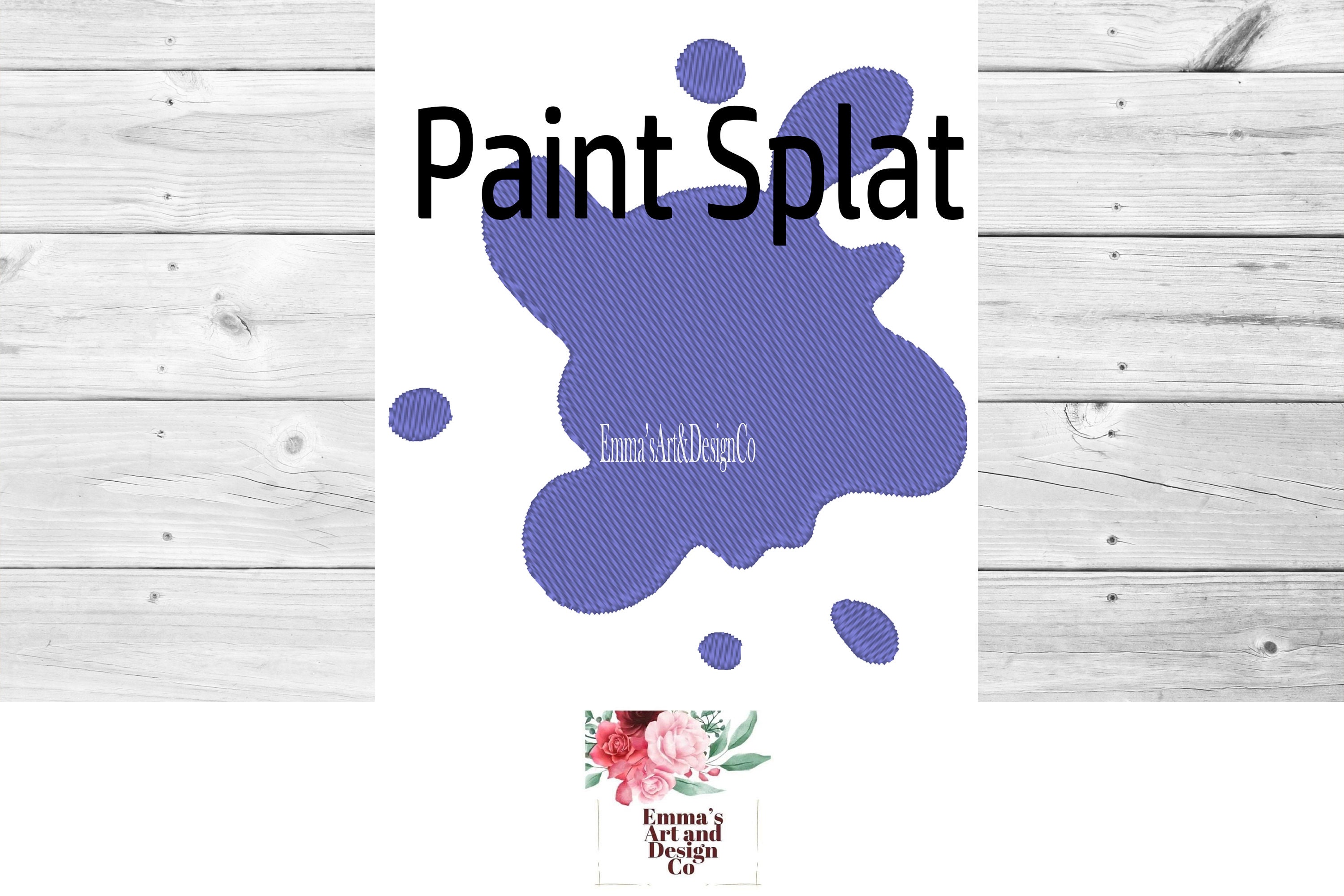 SPLASH Splat Water Paint Embroidery Machine Design 