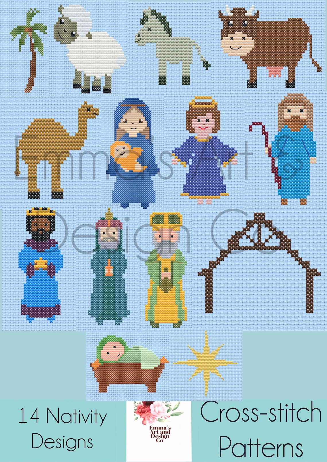 Nativity Cross stitch Patterns Christmascross stitch Etsy