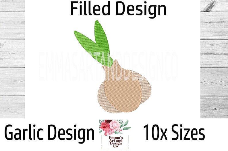 Garlic Embroidery Pattern Garlic Machine Embroidery Design, Machine Embroidery Garlic, Vegetarian ...