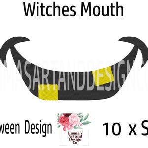 Magical Machine Embroidery Witch Design for Spooky Projects, Halloween Witch Machine Embroidery, 10 Sizes Witches Smile Halloween Embroidery