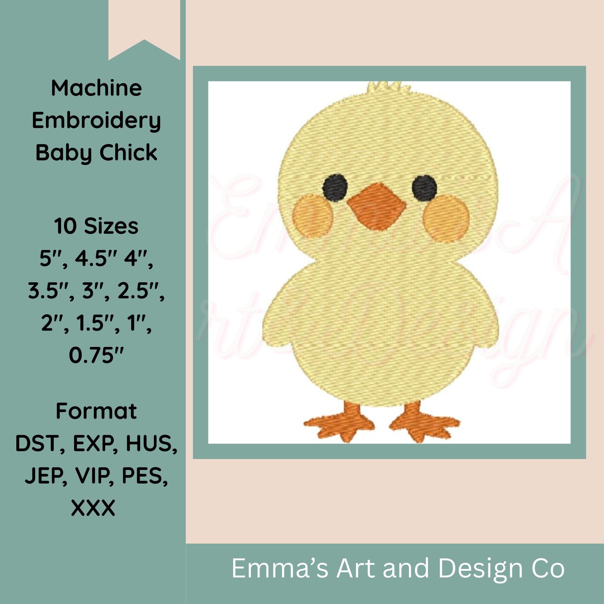 Baby Chick Machine Embroidery Design, 10 Sizes, Easter, Spring