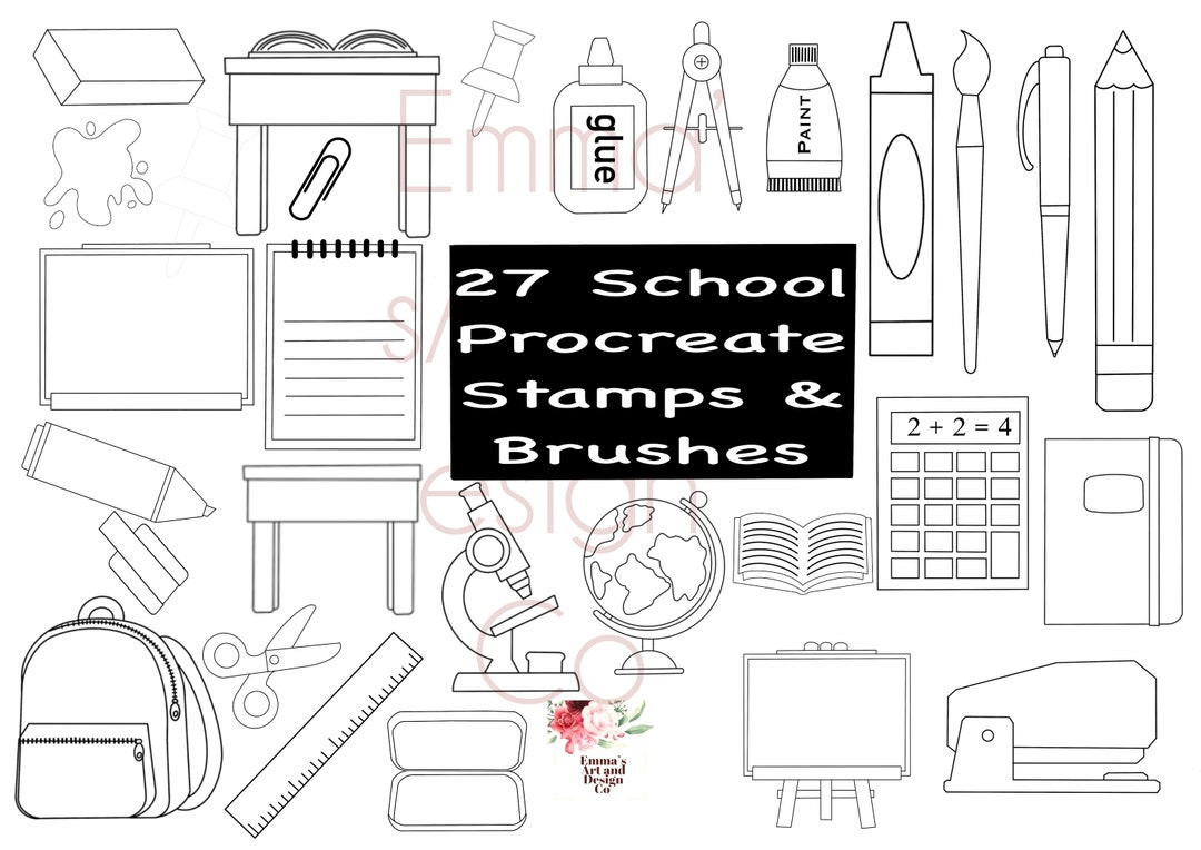 27 Procreate School Brushes Procreate Brushes Procreate Brush Set