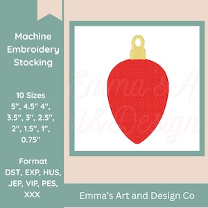 Bombka choinkowa – wzór haftu maszynowego, ozdoba bombkowa, 10 rozmiarów, dekoracja świąteczna, cyfrowy plik haftu, plik haftu bombkowego