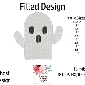 Ghost Embroidery Design, Halloween Machine Embroidery, Halloween Ghost Machine Embroidery, Spooky Machine Embroidery, Cute Ghost 10 Sizes
