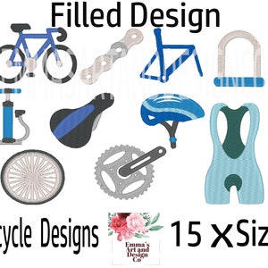 Machine Embroidery Design, Embroidery Designs, Embroidery, Embroidery Patterns, Embroidery File, Bicycle Design, Cycle Design, Bike Design